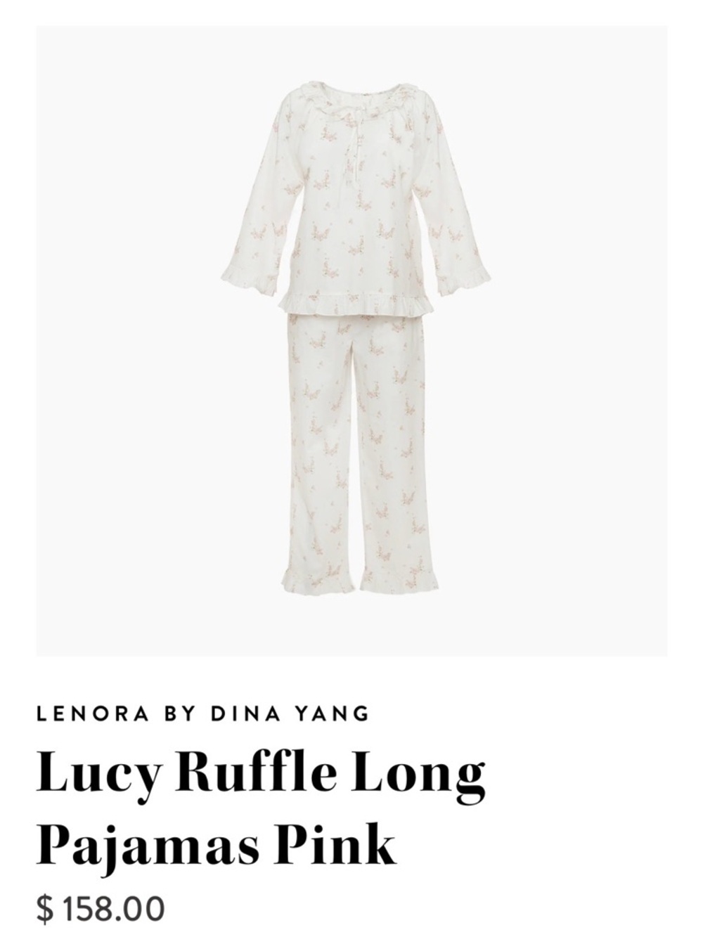 Lenora LUCY RUFFLE LONG PAJAMAS - Picture 2 of 5